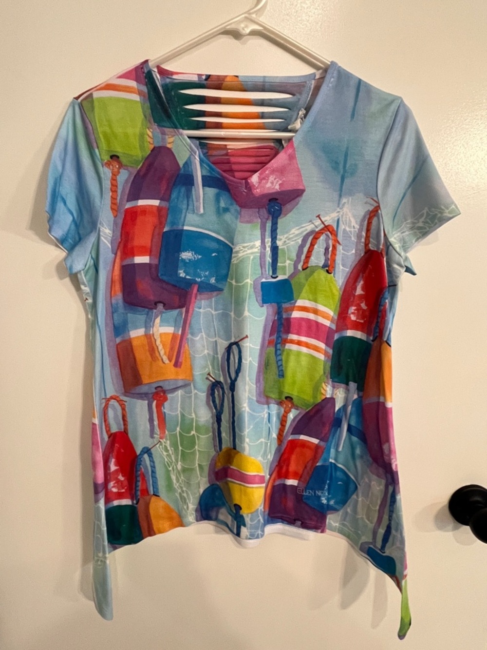 Women’s size petite small Ellen Negley Colorful Top